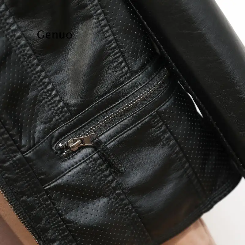 Nieuwe Lente Stand Kraag Faux Soft Leather Jackets Vrouwen Pu Moto Biker Zipper Epaulet Zwarte Jas Vrouwelijke Slanke Bovenkleding