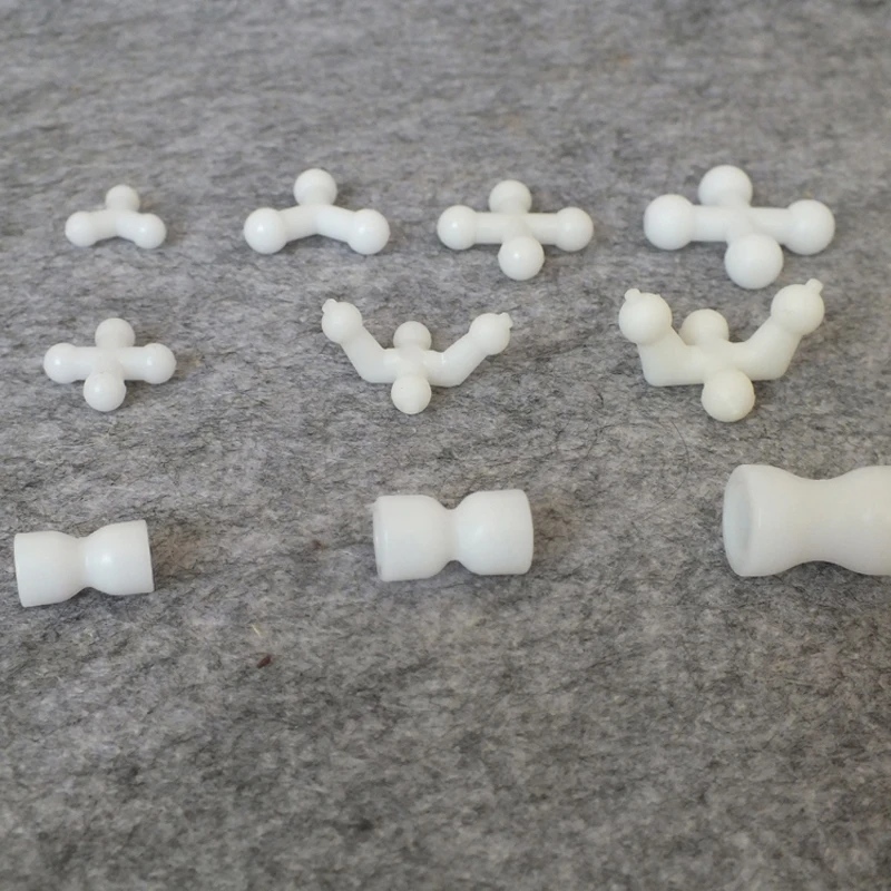 30pcs Fit 9.5-16mm White Plastic Bulk Skeleton Beads Toy Joint Materials For Animal Doll Accessories