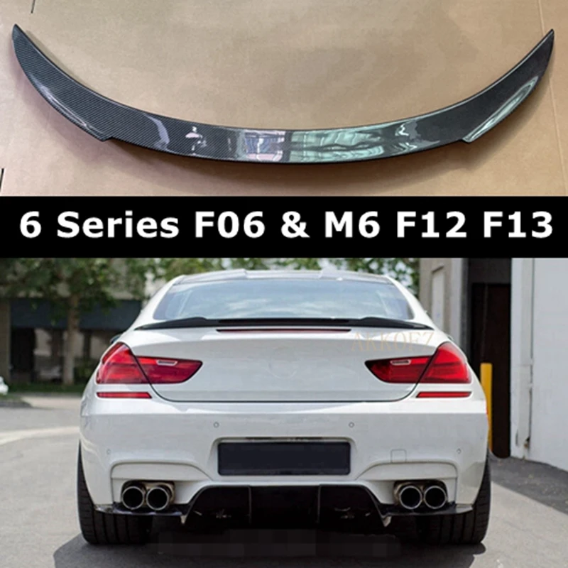 For BMW 6 Series F06 & M6 F12 F13 Carbon Fiber Rear Trunk Spoiler Tail Wing 640i 640d 650i 2011 - 2017 Car Styling Rear Wings