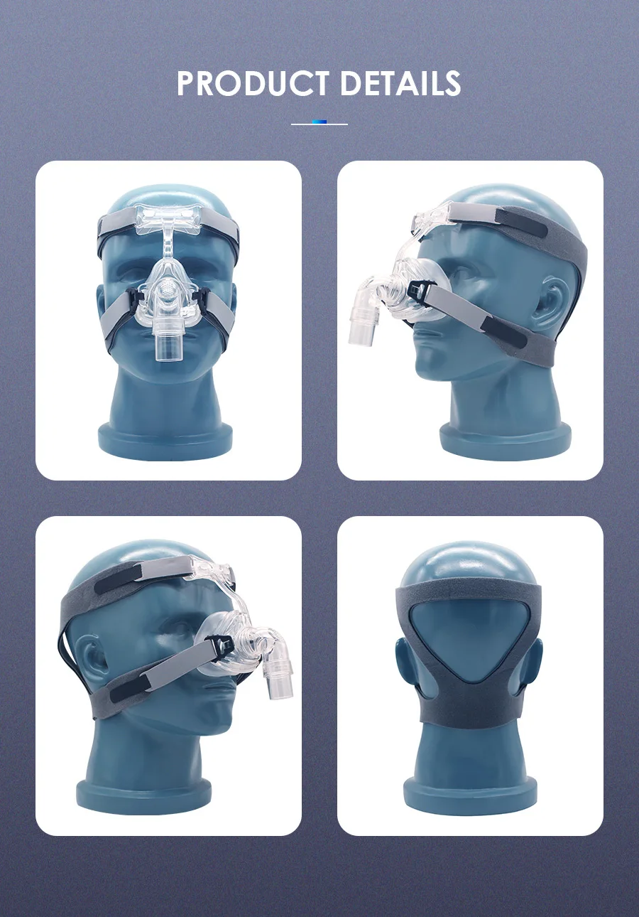BMC CPAP Nasal Mask Full Face Mask With Tube Adjustable Strap Respirator For Travel CPAP Machine Anti Snoring Stopper Solution