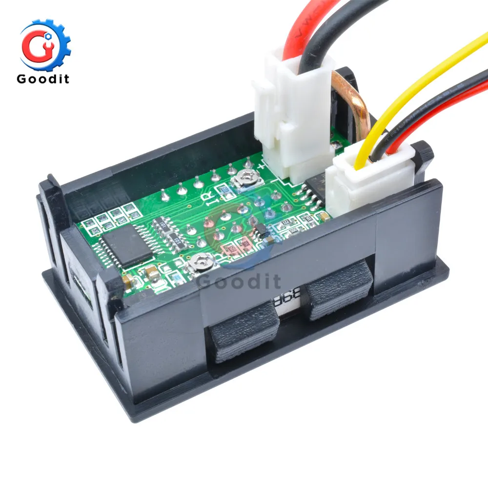 Voltmetro digitale DC Amperometro 4 Bit 5 fili DC 100V 200V 10A Tensione Corrente Amp Misuratore di pannello Alimentatore LED Doppio display