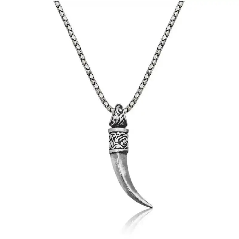 Silver Elephant Female Male Necklace