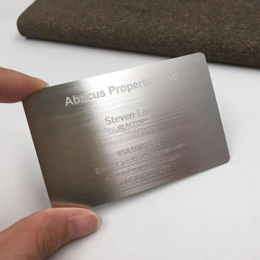 Stainless steel metal card monthly sales over 1000 high quality wholesale custom metal business card membership card