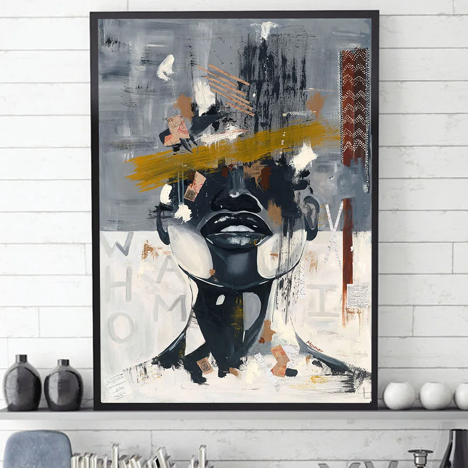 

African American Art Painting Posters Home Decoration Wallpaper for Bedroom Living Room Interior Artwork Mural Picture