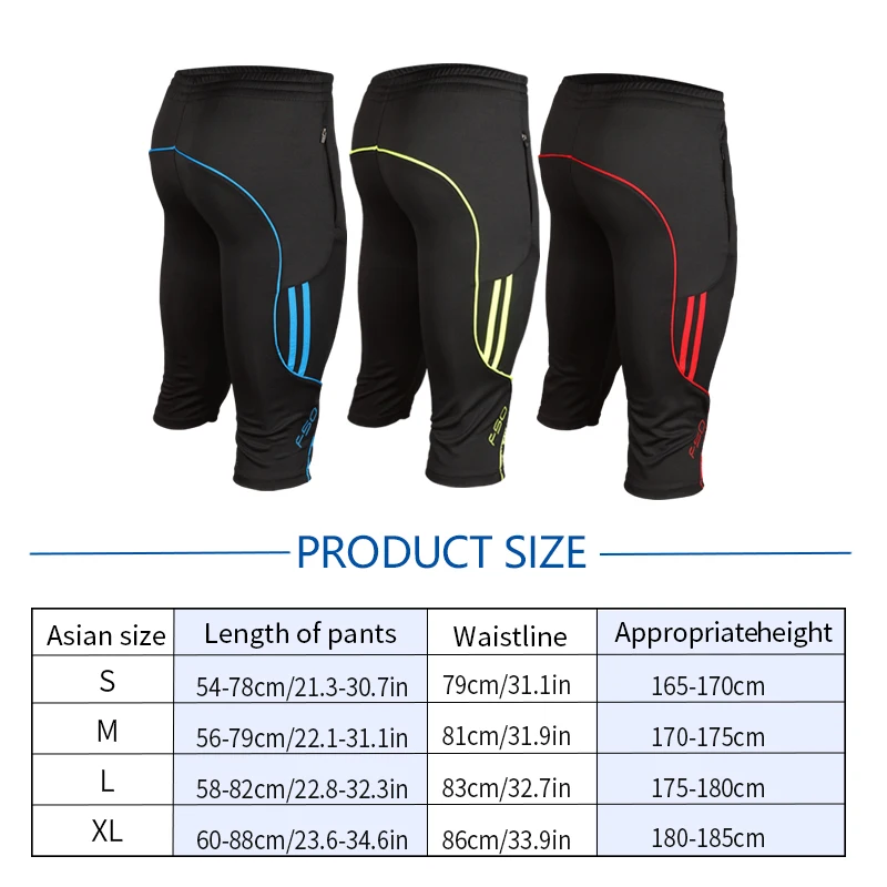 Men 3/4 Shorts New Soccer Pants Slim Sports Jogging Pants Men Training Running Trousers Football Male 3/4 Soccer Training Pants