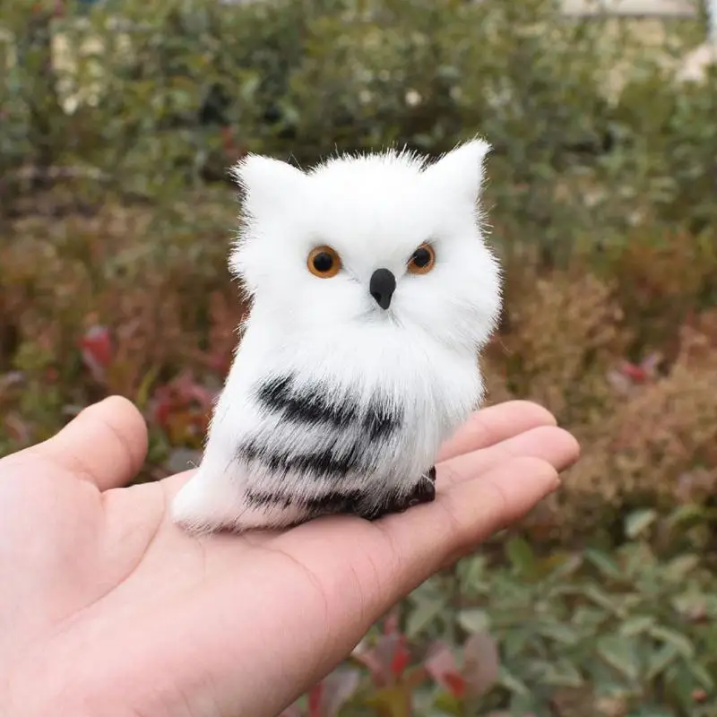 Owl Exquisite Ornament Cute Lovely Furry Christmas Bird Ornament Decoration Adornment Simulation For Home Decor Gift 5*4.5*7Cm