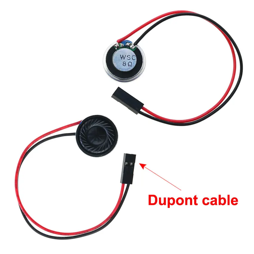 YuXi-altavoz 8R de 1 W, bocina de 8 ohmios y 1 vatios con Terminal 1,25 254, Cable Dupont de 20mm, 23mm, 26mm, 32mm y 36mm de diámetro
