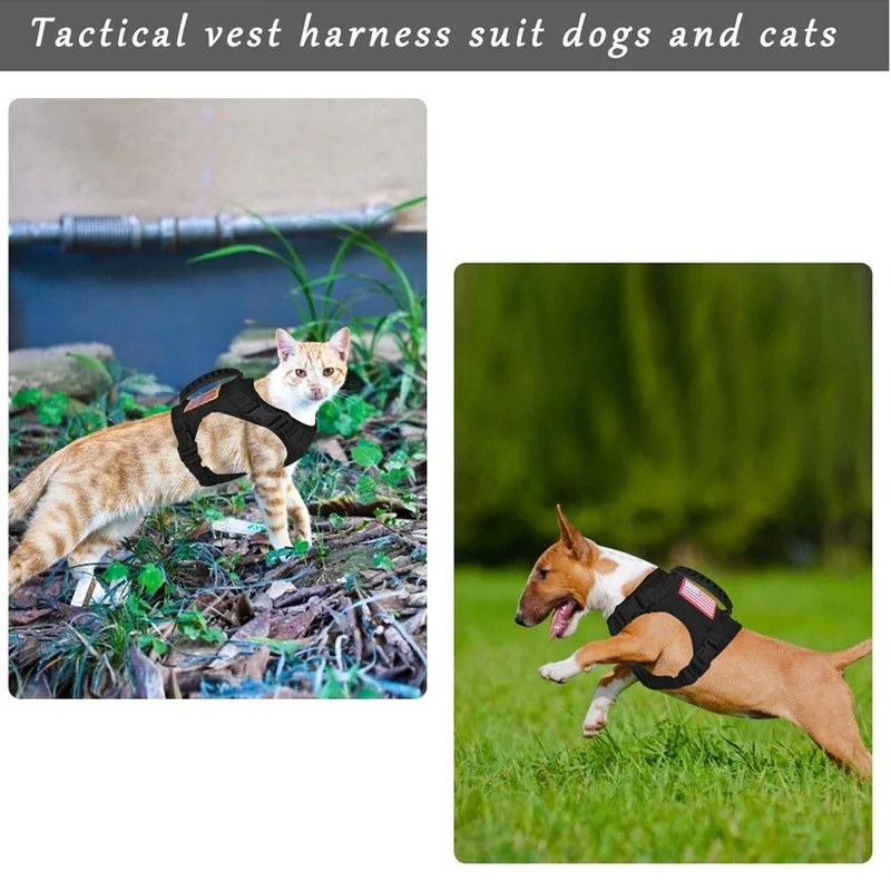 Dog Cloth Tactical Pet Vest Small Cat Harness Military Hunting Shooting Army Training Adjustable Molle Animal