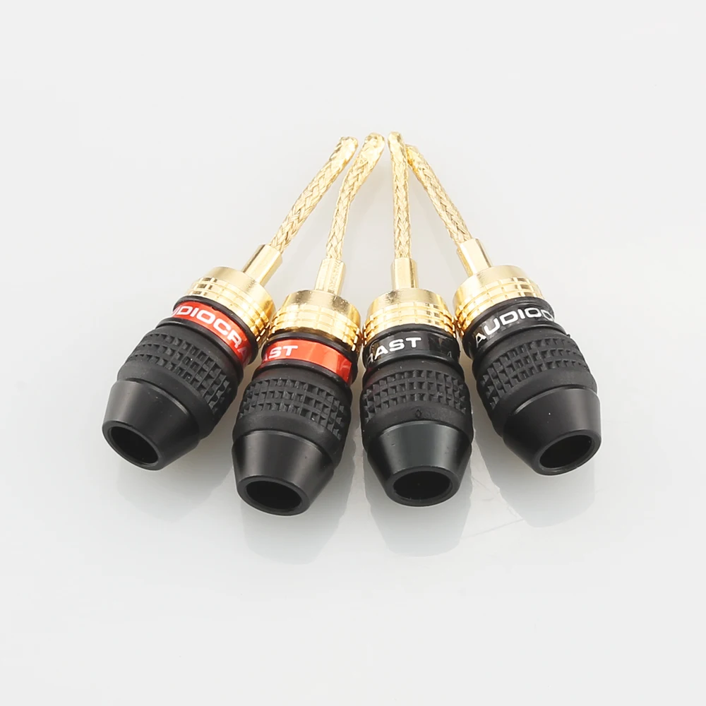 8Pcs High Quality Speaker 2mm Pin Copper Wire Braided Banana Plugs Connector HIFI Speaker Cable Plug