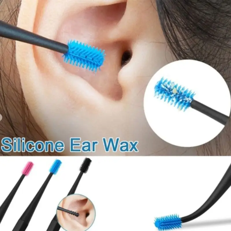 Silicone 360 Degree Sipral Earpick Double Sided Ear Wax Curette Remover Cleaner Spoon Brush Hygiene Care Soft Cleaning Massage T