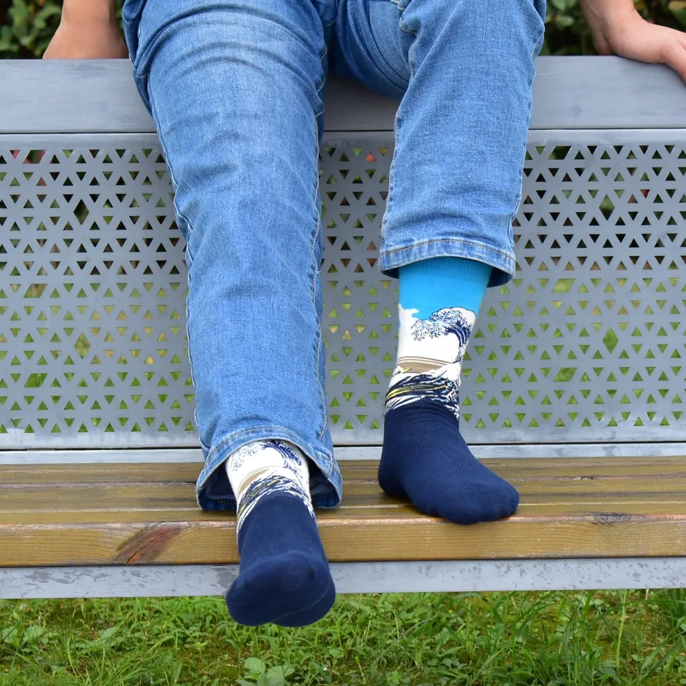 Chaussettes en coton pour hommes, socquettes amusantes, tube moyen, série de peinture à l'huile de célébrité, loisirs, nouvelle collection, 2022, offre spéciale