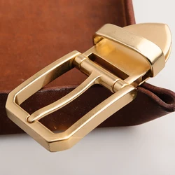 Đồng Thau Nguyên Khối Lưng Đồng Nguyên Chất Mới Nam Phong Cách Quần Eo Headbuckle Khóa Pin Phụ Kiện Thay Thế PartsBelt Buckl