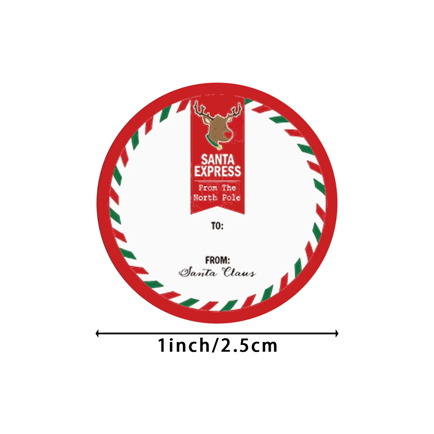 50-500pcs New Year Christmas Tree Elk Candy Bag Sealing Sticker Christmas Gift Box Label Sticker 1 inch