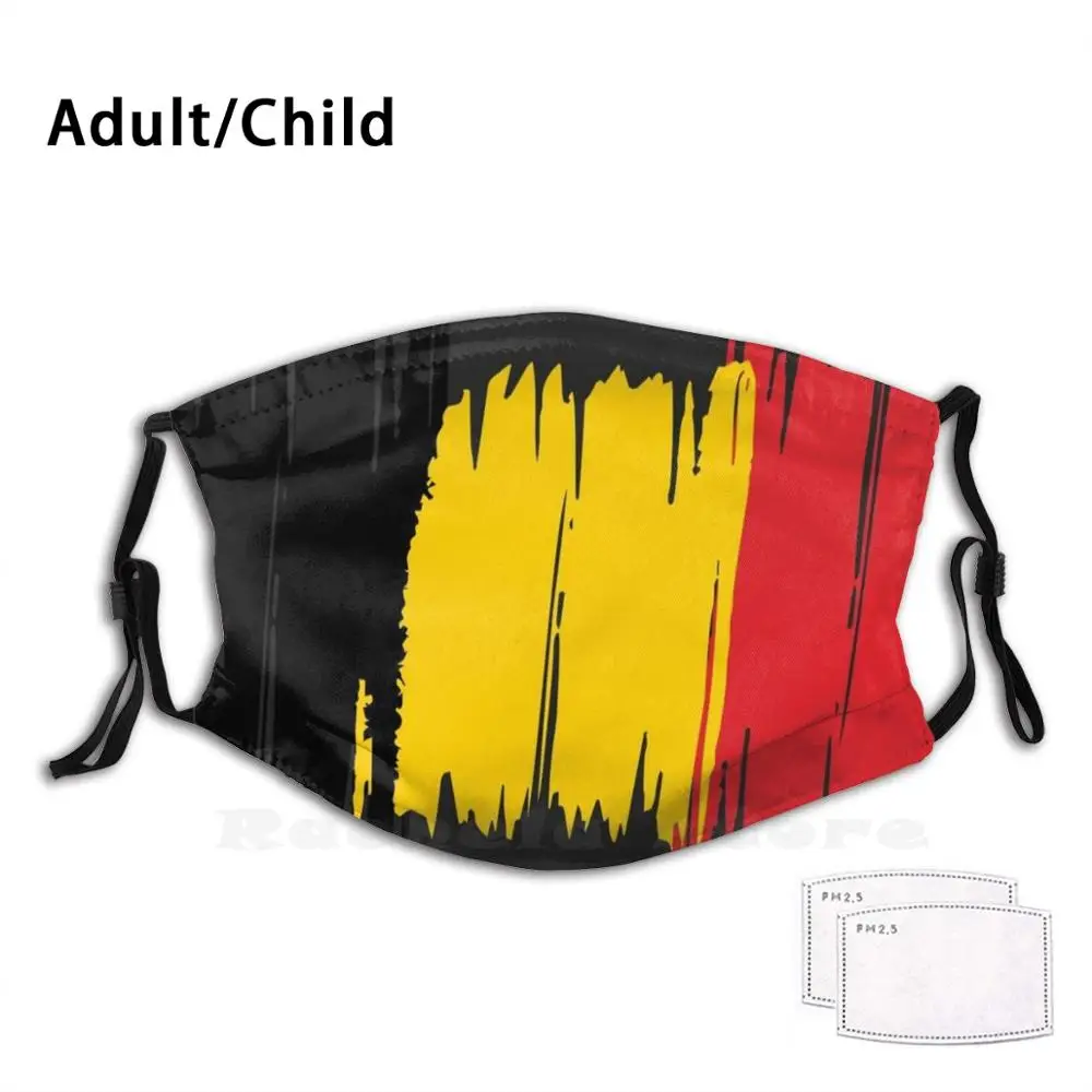 

Belgium Flag Belgian Country Europe Gift Design Funny Print Reusable Pm2.2766 Filter Face Mask Belgium Flag Belgian Country