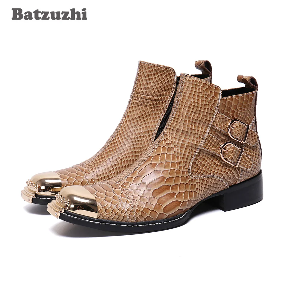 

Batzuzhi Luxury Men Boots Fashion Male Leather Shoes Business Ankle Boot Big Size 38-46 Footwear Party Business botas hombre, 12