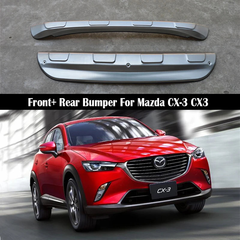 

Передний + задний бампер для Mazda CX-3 CX3 2016-2021 рассеиватель защитный бампер Защита для губ противоскользящая пластина из нержавеющей стали