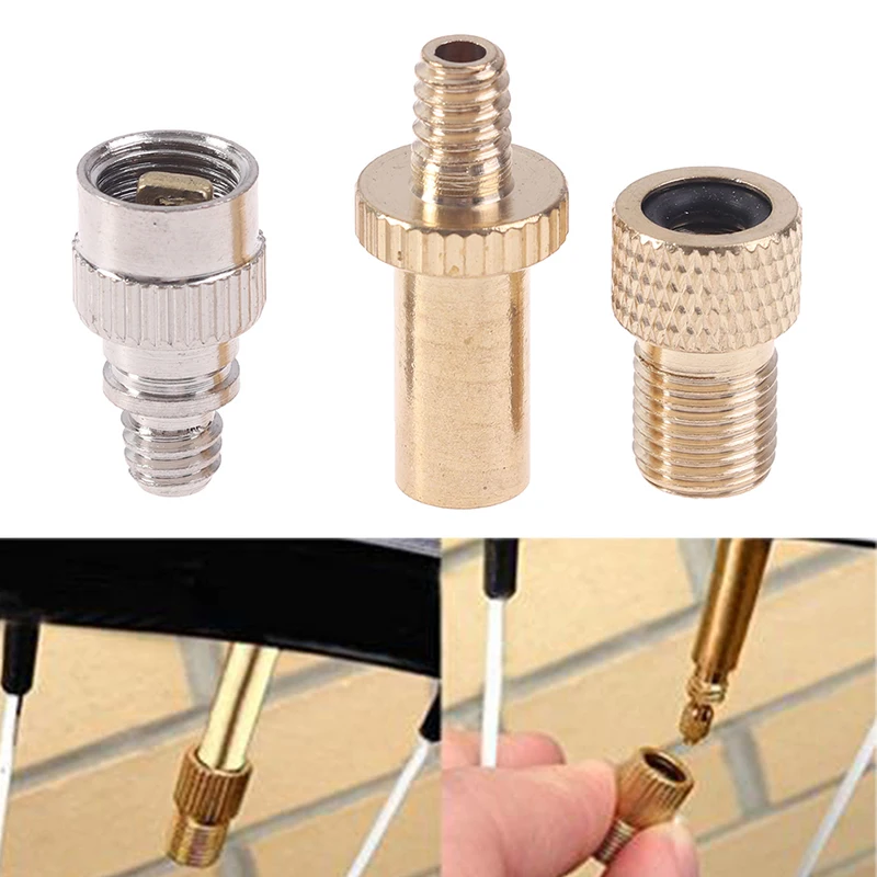 3pcs Bike Bicycle Presta To Schrader Valve Adapters Valve Extension Pump Tools