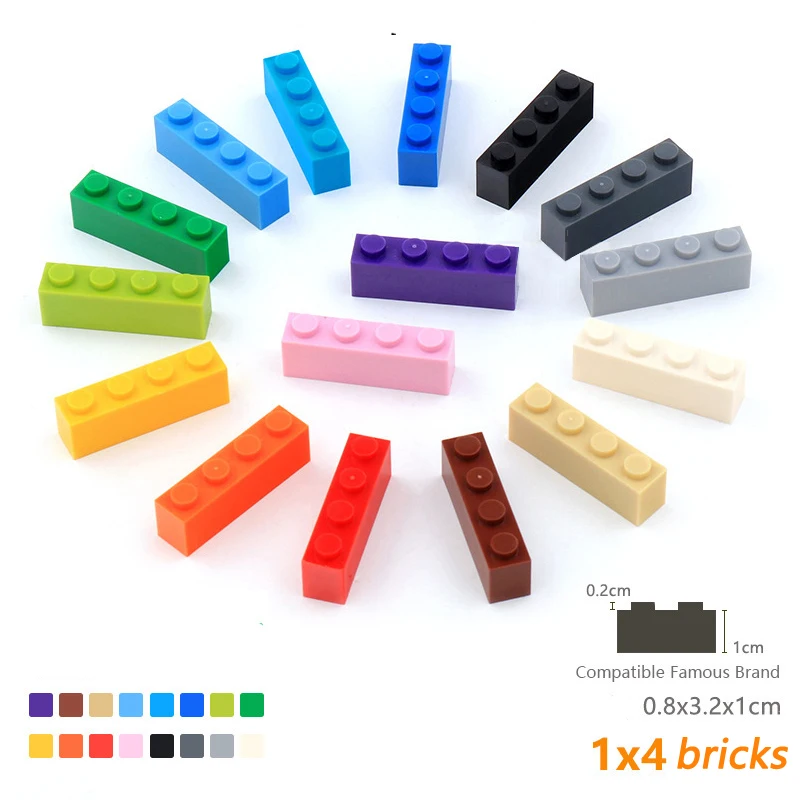 

50PCS Bricks 1x4 Assembles Particles 3010 Compatible Building Blocks Parts DIY Educational Toys For Children Kids Birthday Gift