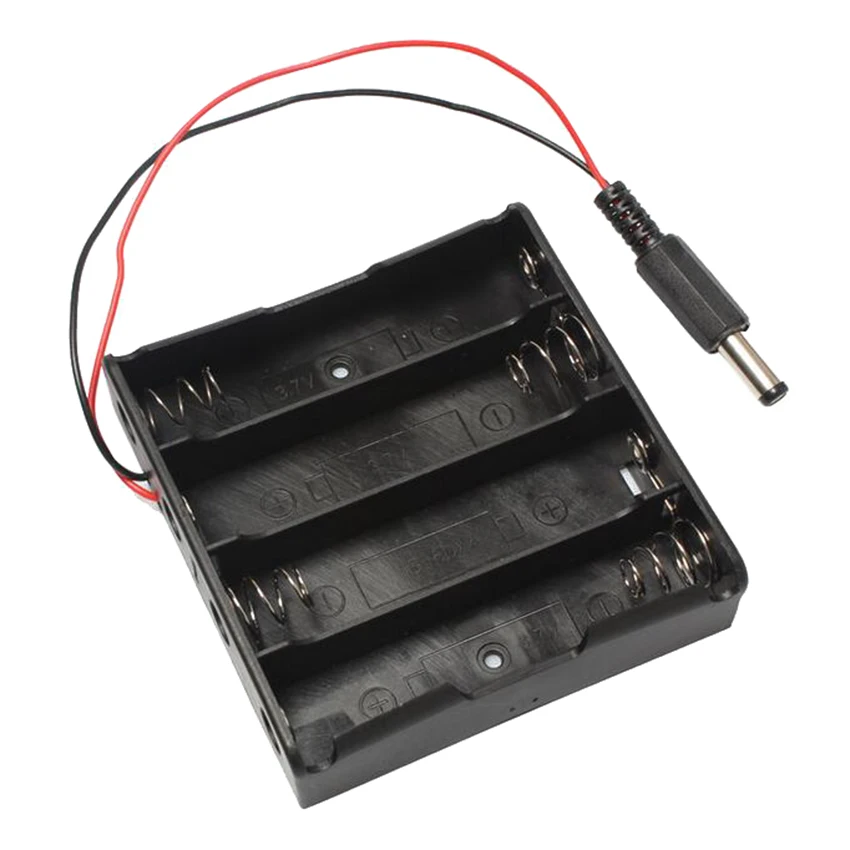 500pcs/lot MasterFire Plastic 18650 Battery Holder Storage Box Case for 4 x 18650 Batteries With DC5.5*2.1mm power plug