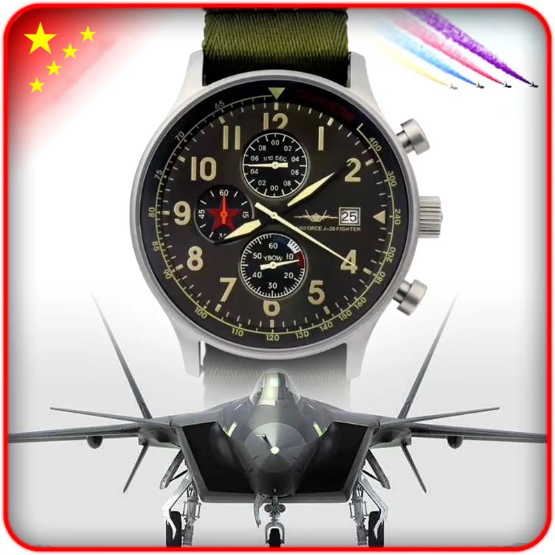 Pilot Waterproof Quartz Military Watch 43mm with Calendar Stainless Steel Watch  Men Watches 2020 Luxury  Groomsmen Gifts