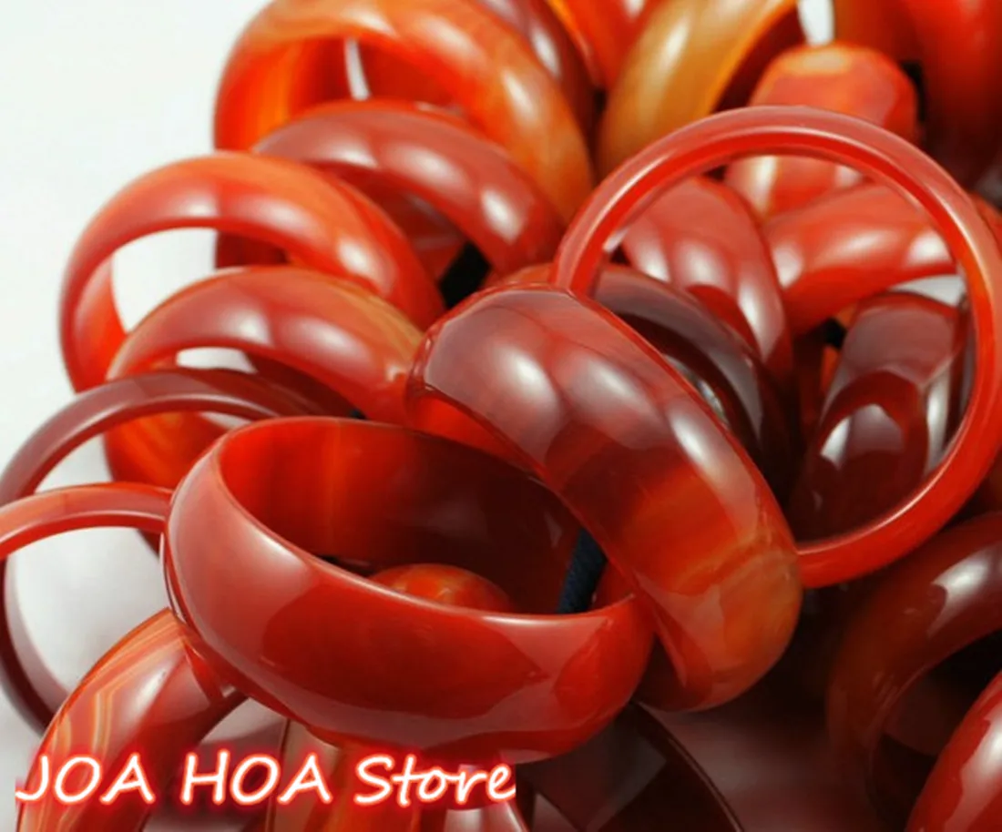 

New Natural Red Agate Hand-carved Widened Jade Ladies Jewelry Bracelet Bangles Handring Fine Jewellry
