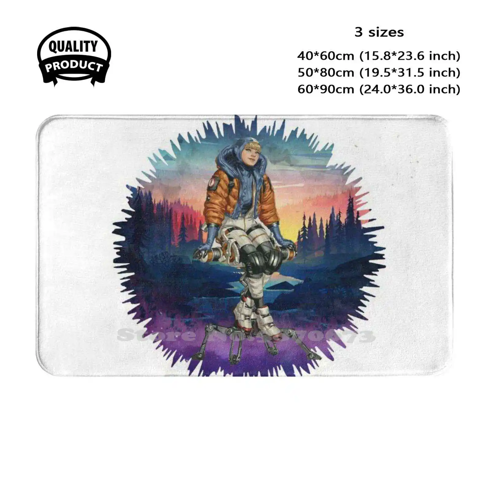 Apex Legends-Wattson Splash Art Soft Cushion Home Carpet Door Mat Car Rug Apex Legends Gear Eighties Synthwave Aesthetic Miami