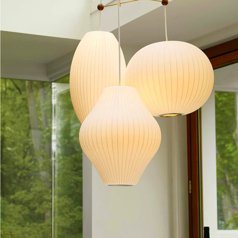 Japanese pendant light white design minimalist lamp Silk Cloth Light Clothing nelson lamp Shop Cloth loft lantern pendant lamp