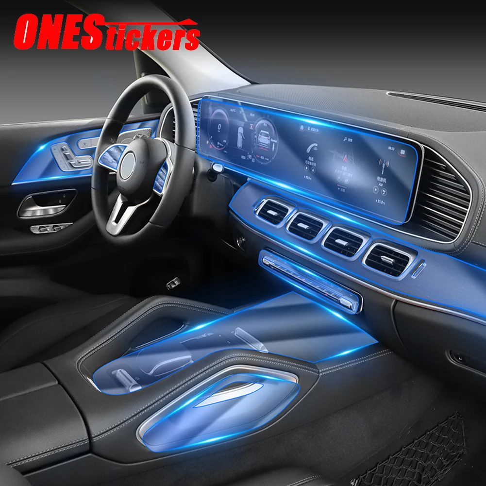 

For Mercedes Benz GLE Class GLE350 GLE450 W167 V167 2020+ Car Center Console AC Navigation Full Set Interior TPU Protector Film