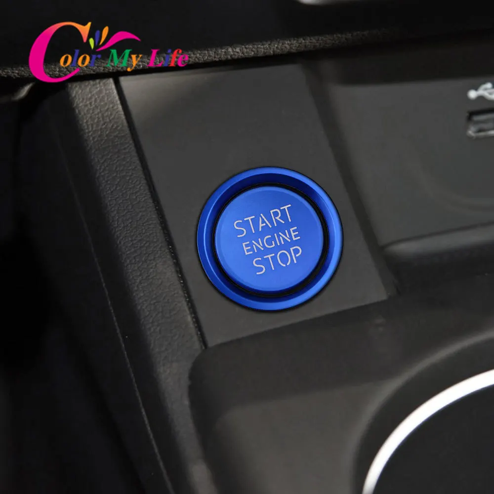 Car Start Stop Engine Ignition Key Button Cover Trim Sticker for Audi A1 A3 A4 A5 A6 A7 A8 Q2 Q3 Q5 Q7 2018-2020 Accessories