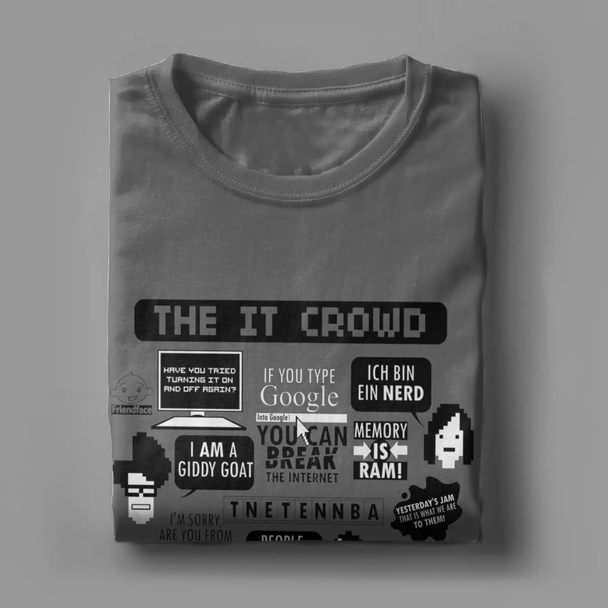 Men T-Shirts The IT Crowd Quotes Unique Pure Cotton Tee Shirt Short Sleeve Computer Programmer T Shirts Crewneck Clothes Graphic