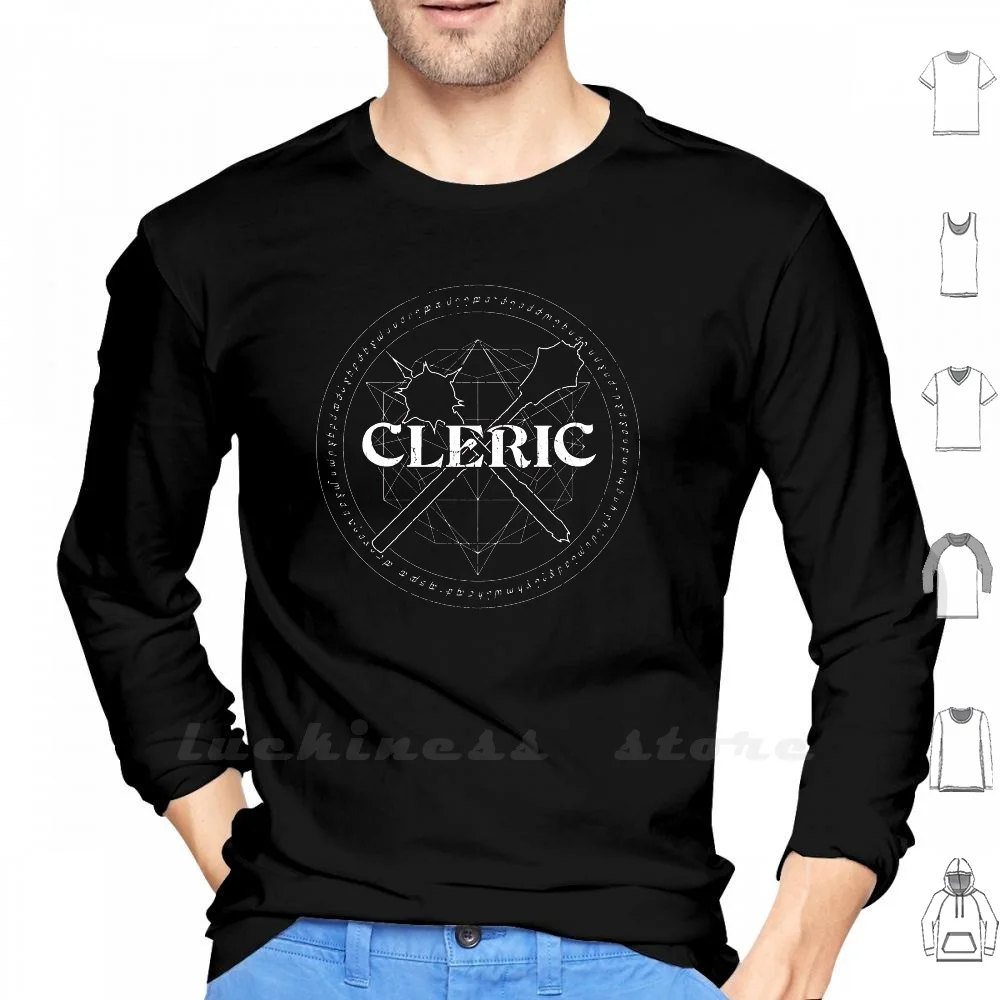 Cleric Long Sleeve Men Teenage Cotton D D Dnd Role Playing Rpg Role Playing Game Fantasy Assassin Barbarian Bard Cleric Druid