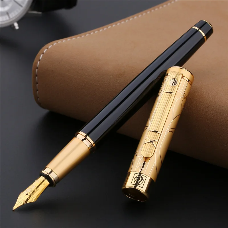 

Picasso 902 Gentleman Series Calligraphy Fountain Pen Fude Pen Bent Nib Golden Trim Noble Writing Pen with Gift Pen