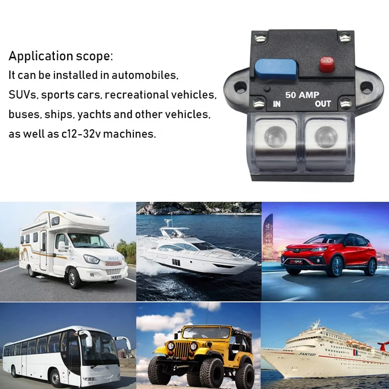 50A/60A/80A/100A/150A/200A/300A car truch audio circuit breaker fuse holder