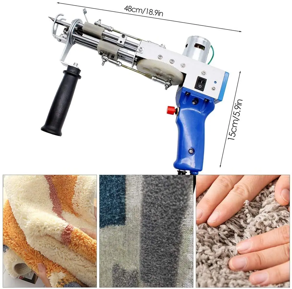 2 in 1 Tufting Gun Cut Pile and Loop Pile Electric Carpet Rug Guns Carpet Weaving KnittingMachine Gift for DIY