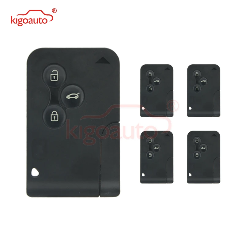 

Kigoauto 5Pcs 434Mhz PCF7947 Chip ID46 3 Button for Renault Megane 2 Megane II Smart Remote Key Card