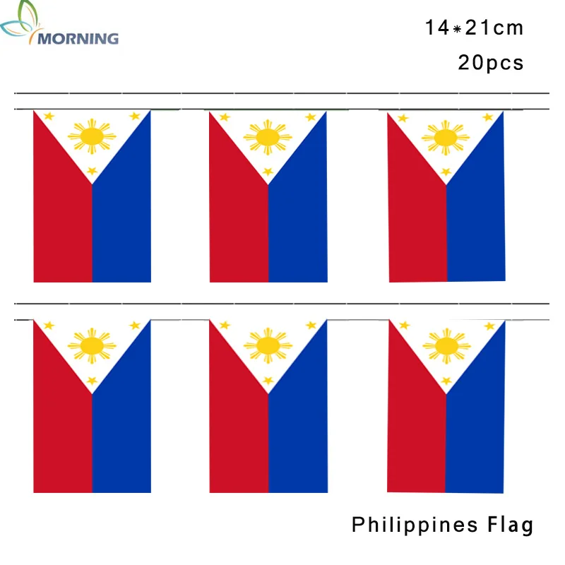 MORNING Philippines national 14*21cm 20pcs decoration bunting flag