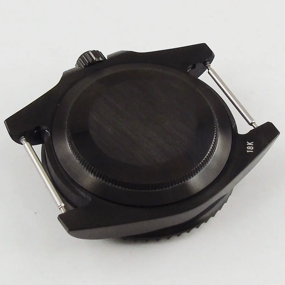 40mm Sapphire Glass Ceramic Bezel PVD Watch Case fit NH35A NH36A MIYOTA 8215 821A 8205 Seeing/Solid Glass Back