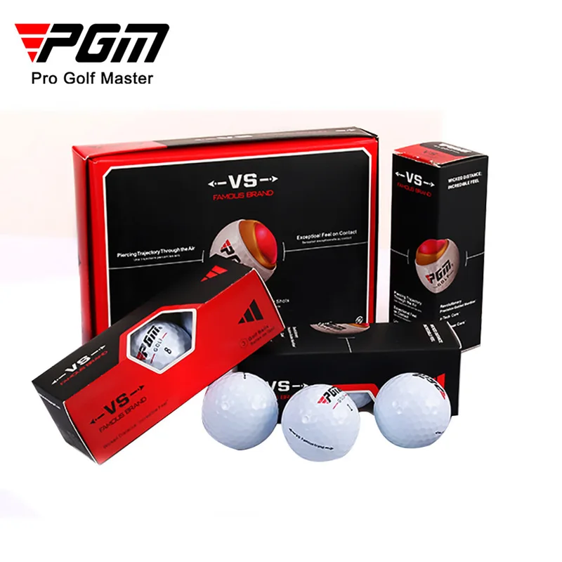 

PGM Genuine Golf 12PCS/box Game Special Ball New Gift Box Sports High Elasticity Three-layer Ball Strong Resistance VS Series