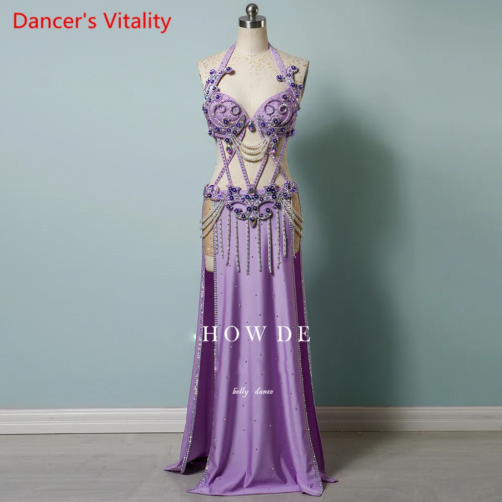 

Belly Dance Costume Set Oriental Danceprofessional Clothes for Women Bra and Skirt Customized Adult Child Competition Dance Wear