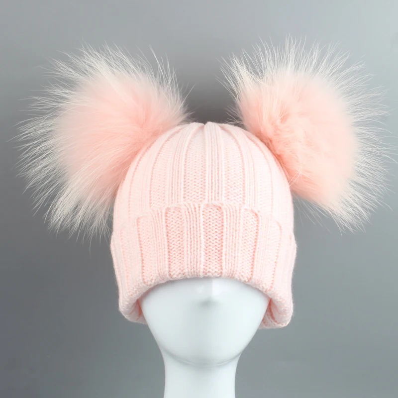 Gorro de pompom para bebês, chapéu tricô para meninos e meninas, chapéu de inverno para crianças