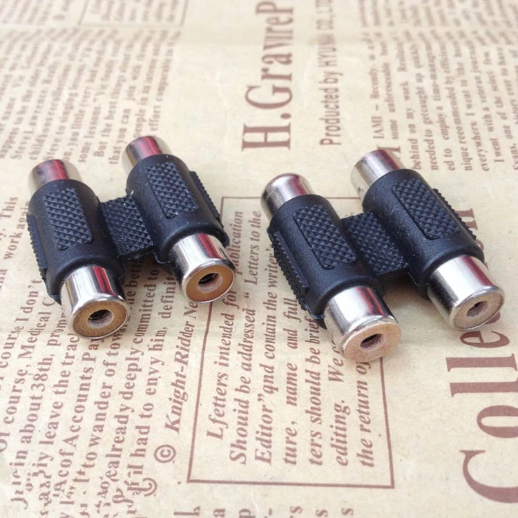 2 Cái/lốc Chất Lượng Tốt RCA Jack Kết Nối Đầu Nối Adapter Dual/Ba 3RCA Khớp Nối AV Audio Video Nữ Nối Dài, Bộ Chuyển Đổi