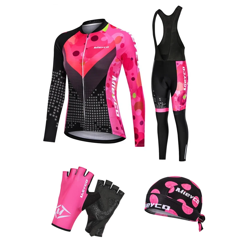 Women Cycling Clothing Set Spring Autumn Long Jersey Ropa Deportiva Mujer BMX Suit MTB Bike Outfit Equipment Ciclismo Femininas