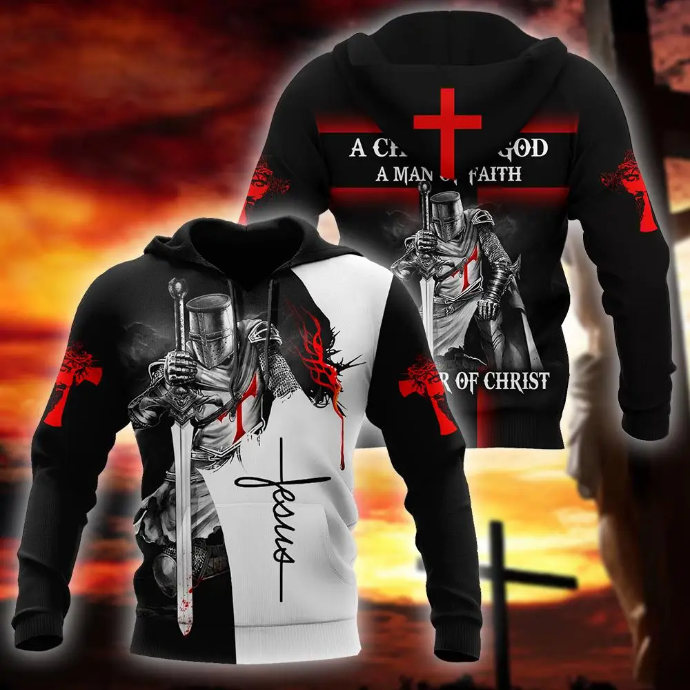 Knight Templar God Jesus 3D All Over Printed Hoodie For Men And Women Sweatshirt Streetwear Pullover Casual Jacket Tracksuit-145