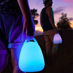 USB Charging Color Changing Portable PE Plastic Glowing LED Lantern Lighting Battery Powered Decor Lamp for Home Garden