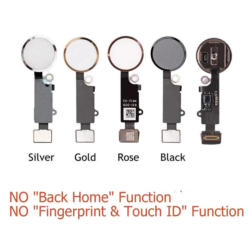 Home Button Flex Cable For iPhone 7 8 Plus Home Button With Flex Cable No Touch ID Fingerprint Function Replacement Parts