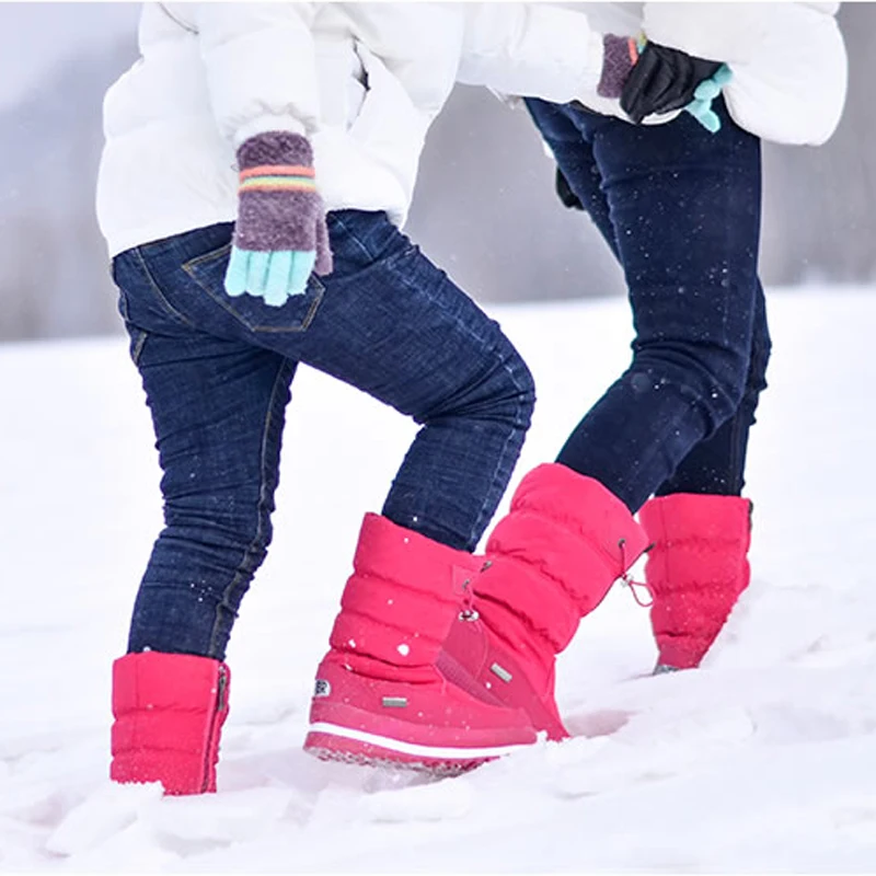Children boots 2023 winter shoes girls snow boots boys winter boots waterproof non-slip warm fur kids boots for -40 degrees