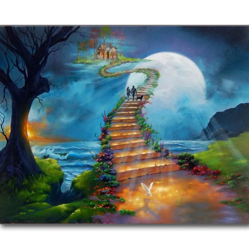 

Stairway to heaven, 5D DIY diamond painting embroidery full square round diamond painting cross stitch rhinestone mosaic