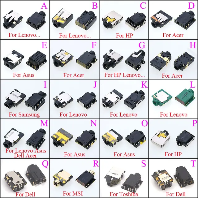 ChengHaoRan 1 sztuk Laptop Audio Jack złącza gniazdo portu zestaw dla Acer Asus Lenovo HP Dell Toshiba Samsung MSI
