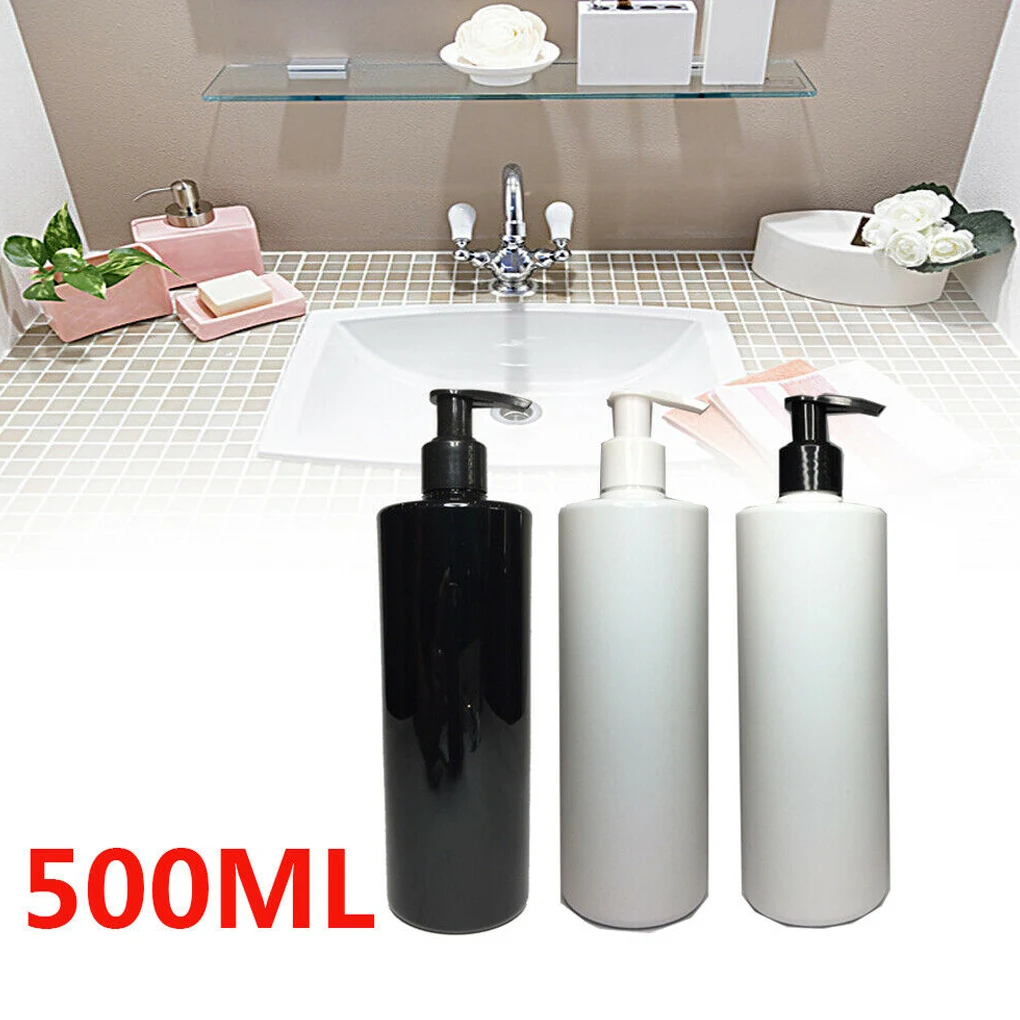 500ml Empty Refillable Lotion Pump Press Bottle Body Wash Bath Shower Gel Shampoo Liquid Toiletries Container PET