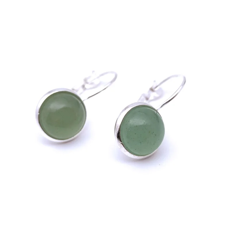 10MM 12mm Green Aventurine  Stone Earrings Environmental Protection  Crystal Charms Earrings for Women Fashion Jewelry